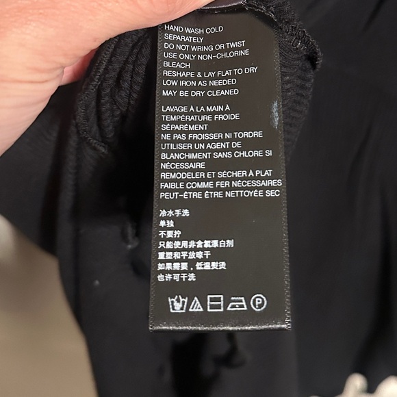 Free People Shimmy Shake Oversized Ribbed Long Sleeve Tunic w V Back, Black, XS - Picture 8 of 11